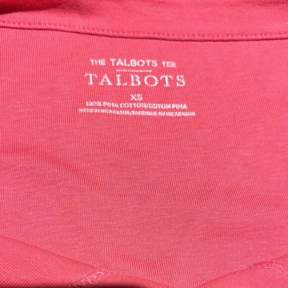 The Talbots Tee Women's V-Neck Size XS Pink 100% Pima Cotton - Picture 6 of 8